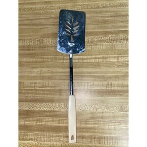 Vintage Koco White Handle Stainless Slotted Spatula 13” Japan EKCO Style